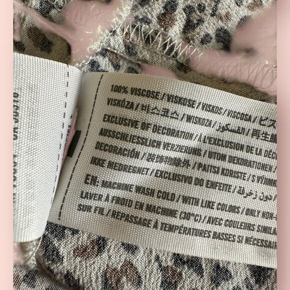 Abercrombie and Fitch Leopard Print Tie Waist Mini Dress Large - Picture 5 of 5